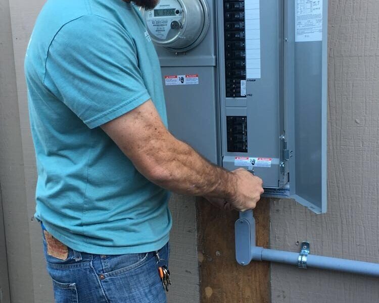 A new panel, installed and labeled